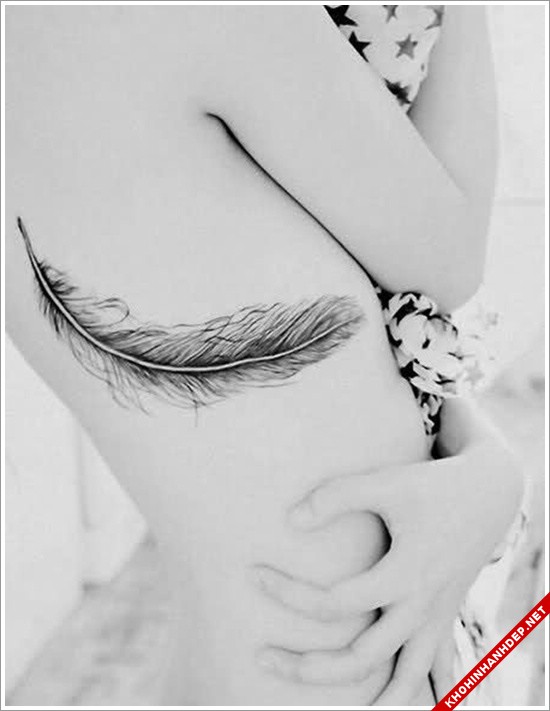 Hình xăm lông vũ đẹp dành cho phái nữ