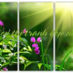 Gợi ý trang trí phòng khách đẹp với tranh treo tường hình hoa