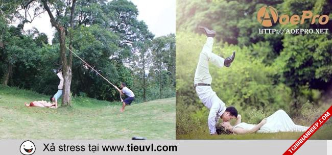 Bộ sưu tập ảnh hậu trường chụp hình cưới hài hước nhất