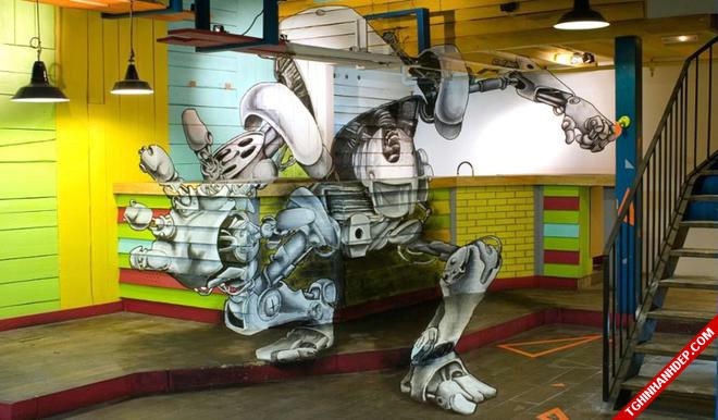 Đã mắt với những hình ảnh về tranh 3D trên tường