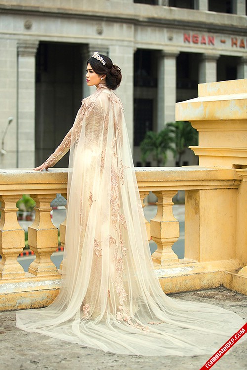 Gợi ý mẫu áo dài cưới đẹp cho cô dâu 2016