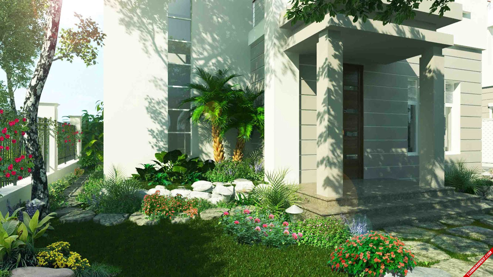 Nét đặc trưng riêng, thoáng mát với nhiều cây xanh được bố trí quanh nhà vườn