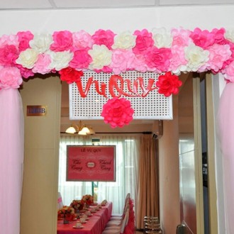 Bộ sưu tập cổng hoa cưới bằng hoa giấy cực đáng yêu và đầy hiện đại